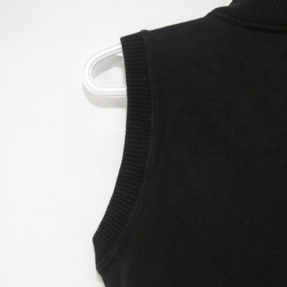 GROGGY | small | Black Sleeveless Zip-Up Sweatshirt Vest | Zip-Up Pockets - Picture 12 of 16